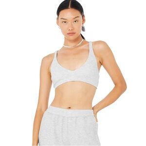 Alo Micro Waffle Pleasant Bra In Grey